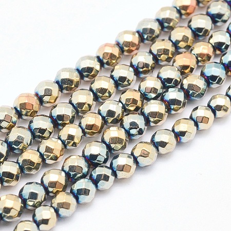 Electroplate Non-magnetic Synthetic Hematite Beads Strands G-L486-D-19-1