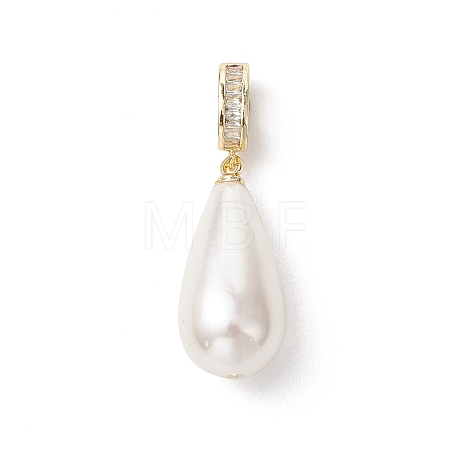 Electroplate Shell Pearl Pendants PALLOY-JF04940-03-1