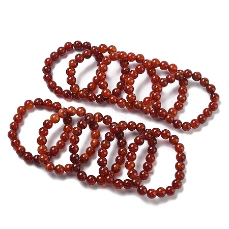 Natural Carnelian Stretch Bracelets B074-4A-1