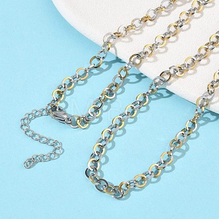 304 Stainless Steel Rolo Chain Necklaces NJEW-Z102-01GP-1