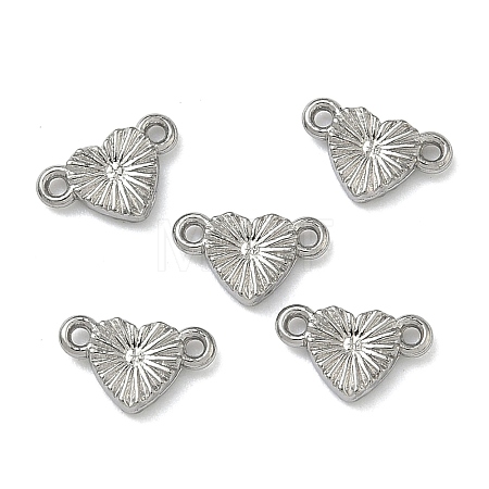 304 Stainless Steel Textured Heart Links Connector Charms STAS-D211-14A-P-1