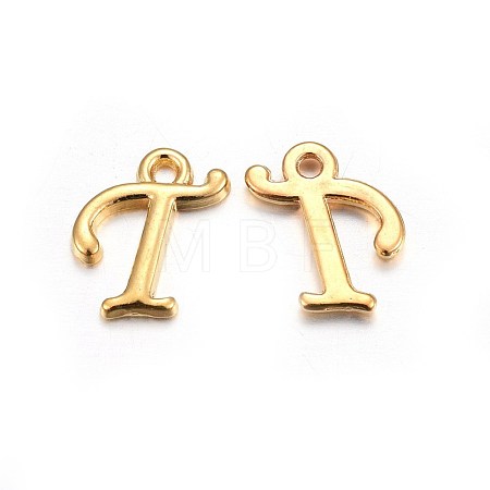 Golden Plated Alloy Letter Pendants X-PALLOY-J718-01G-T-1