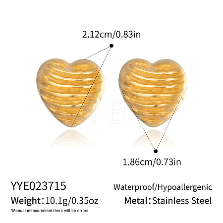 Heart 304 Stainless Steel Stud Earrings AO8083-3-1