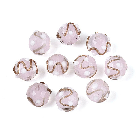 Handmade Gold Sand Lampwork Beads LAMP-N038-01F-1