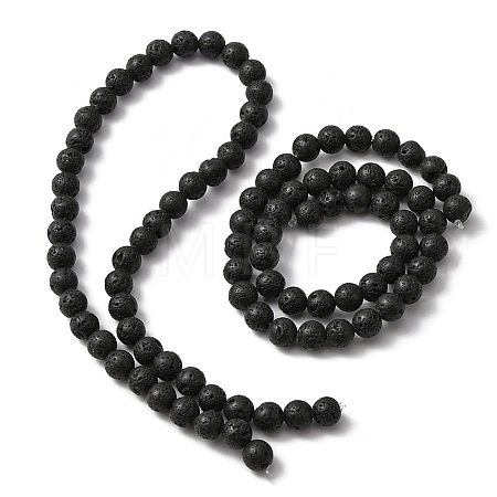 Natural Lava Rock Round Beads Strands G-YW0002-08-1