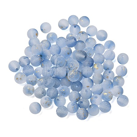 Frosted Transparent Glass Beads GLAA-A045-04L-1