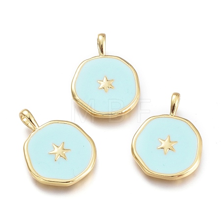 Brass Enamel Pendants X-KK-K248-02B-G-1