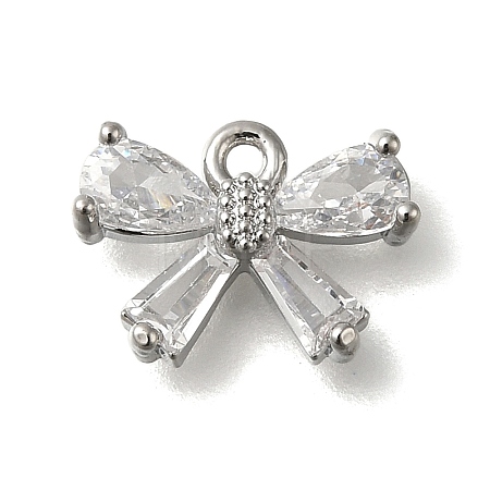 Rack Plating Brass Micro Pave Cubic Zirconia Charms KK-M014-02D-P-1