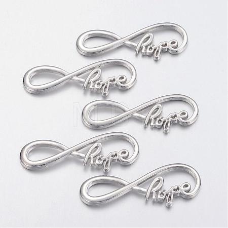 Tibetan Style Alloy Infinity with Hope Links connectors TIBE-S230-P-FF-1