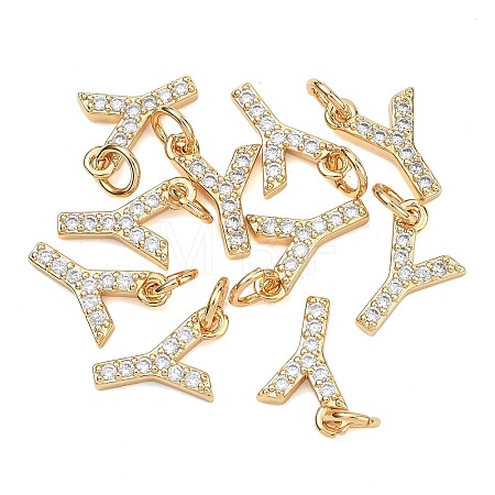 SHEGRACE Brass Micro Pave Clear Cubic Zirconia Pendants XGRQ29617-394G-Y-1