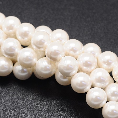 Shell Pearl Beads Strands BSHE-E008-6mm-12-1