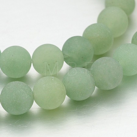 Frosted Round Natural Green Aventurine Bead Strands X-G-J338-05-8mm-1