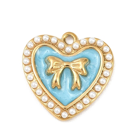 304 Stainless Steel Enamel Pendants STAS-P430-05G-01-1