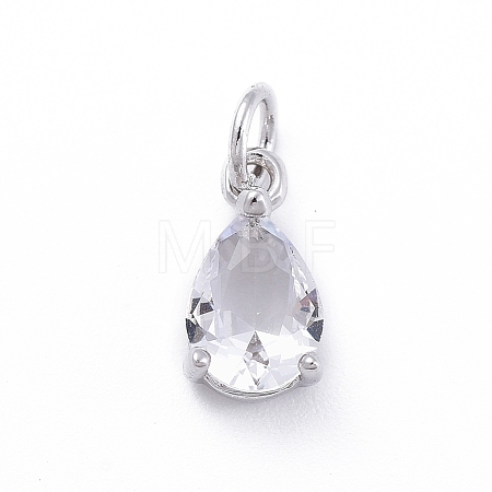 Brass Micro Pave Cubic Zirconia Pendants ZIRC-E164-64P-D-1