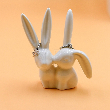 Porcelain Rabbit Sculpture Display Decorations PW-WG617B0-01-1