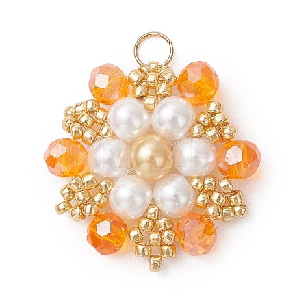 TOHO Glass Seed Beaded Pendants PALLOY-MZ01276-02-1