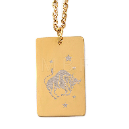 Golden 202 Stainless Steel Constellation Pendants Necklaces NJEW-K380-02G-12-1