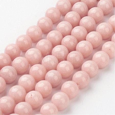 Natural Mashan Jade Round Beads Strands G-D263-8mm-XS22-1