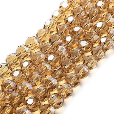 Electroplate Transparent Glass Beads Strands EGLA-A035-T8mm-A17-1