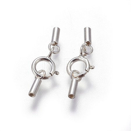 925 Sterling Silver Spring Ring Clasps STER-G019-A-08S-1
