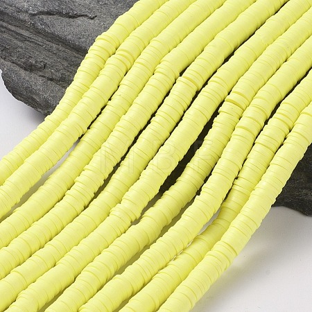Flat Round Handmade Polymer Clay Beads CLAY-R067-6.0mm-23-1