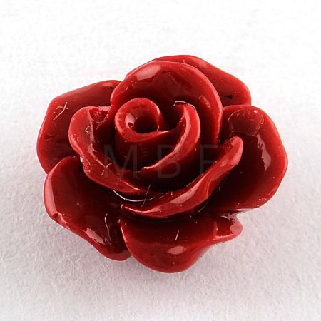 Dyed Flower Synthetical Coral Beads X-CORA-R011-28D-1