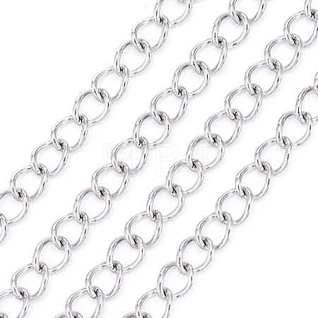 Tarnish Resistant 304 Stainless Steel Curb Chains CHS-F006-04B-P-1