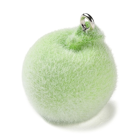 Fruit Theme Flocking Opaque Resin Pendants LS-RESI-D017-04B-P-1