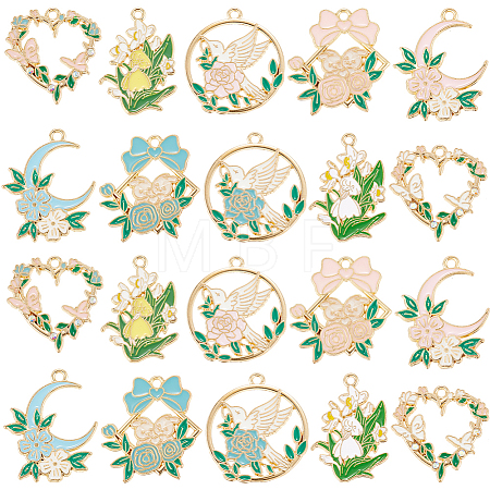 20Pcs 10 Styles Alloy Enamel Pendants FIND-SC0012-31-1