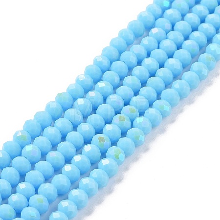 Electroplate Opaque Solid Color Glass Beads Strands LS-EGLA-A034-P6mm-L11-1