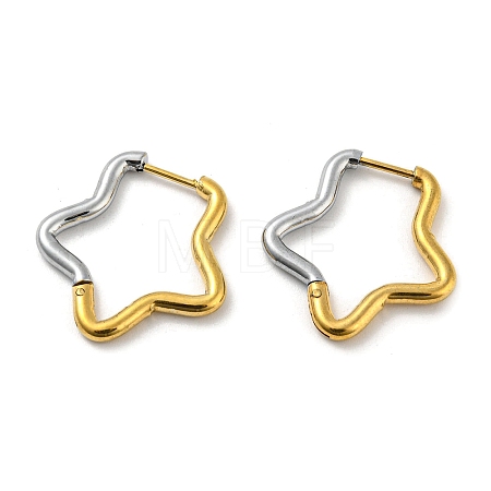 Two Tone 304 Stainless Steel Hoop Earrings LS-EJEW-K257-02D-GP-1