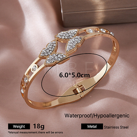 304 Stainless Steel Crystal Rhinestone Hinged Cuff Bangles for Women MV9338-1-1