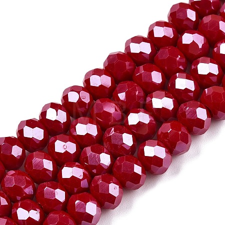 Electroplate Glass Beads Strands EGLA-A044-P8mm-A15-1