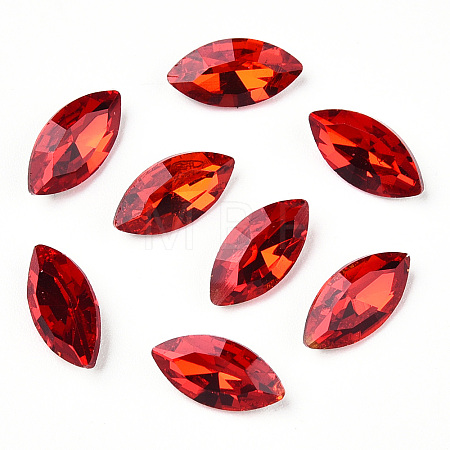 Pointed Back Glass Rhinestone Cabochons RGLA-T083-6x12mm-07-1
