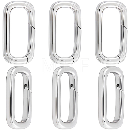 6Pcs Stainless Steel Spring Gate Rings STAS-BBC0008-34B-1