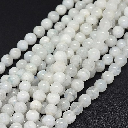 Natural Rainbow Moonstone Beads Strands G-F602-03-6mm-1