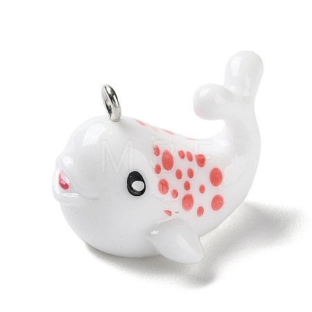 Sea Animal Theme Opaque Resin Pendants X-RESI-D071-04H-1