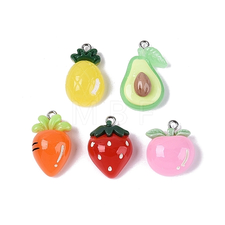 Spray Painted Opaque Resin Pendants RESI-Q232-01-1