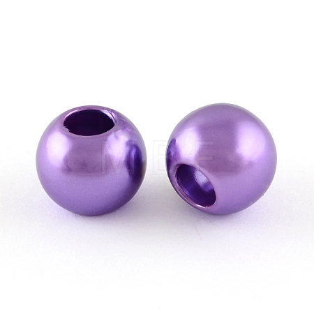 ABS Plastic Imitation Pearl European Beads MACR-R530-12mm-A64-1