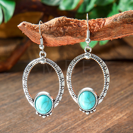 Bohemian Style Alloy Acrylic Dangle Earrings WGAEF55-11-1