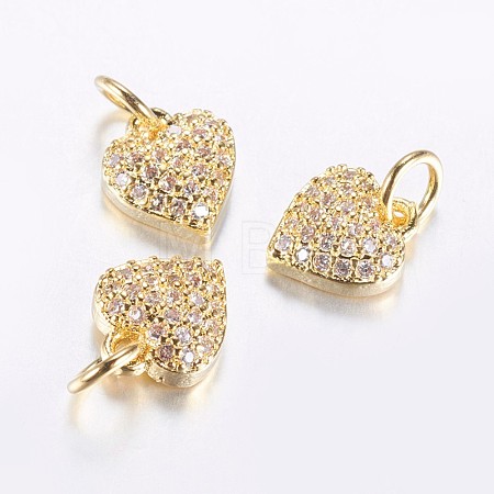 Long-Lasting Plated Brass Micro Pave Cubic Zirconia Charms ZIRC-F069-41G-1