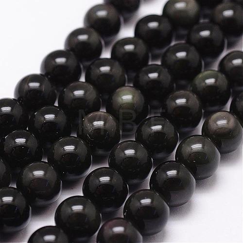 Natural Obsidian Beads Strands G-D838-8mm-04-1