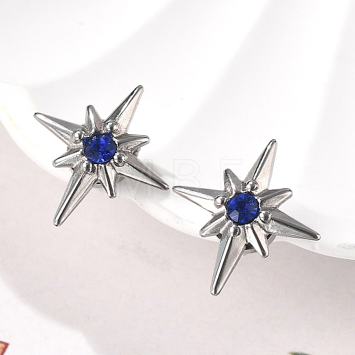 Rhinestone Star Clip-on Earrings EJEW-B116-01P-02-1