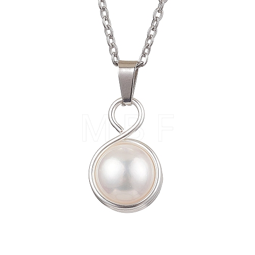 Pearl Pendant Necklaces NJEW-JN04872-1