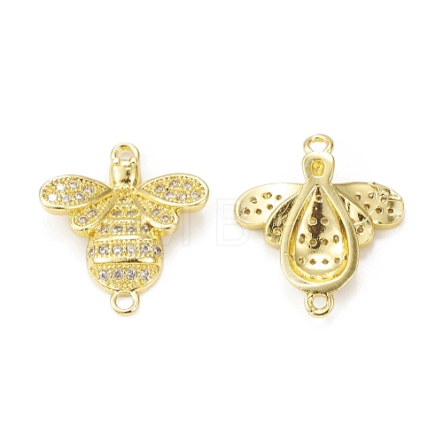 Brass Micro Pave Cubic Zirconia Connector Charms KK-E068-VB364-1