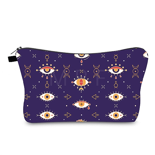 Evil Eye Theme Polyester Cosmetic Pouches ABAG-D009-01K-1