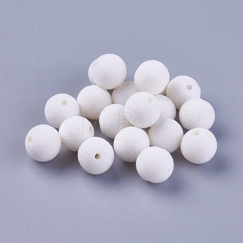 Flocky Acrylic Beads X-OACR-L011-C-21-1
