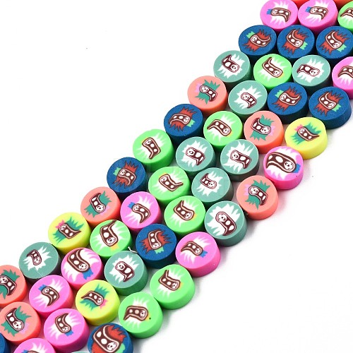 Handmade Polymer Clay Beads Strands CLAY-T020-34-1