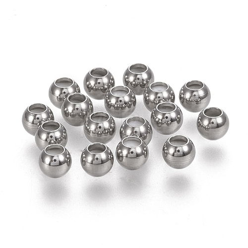 202 Stainless Steel Beads STAS-K204-02E-P-1