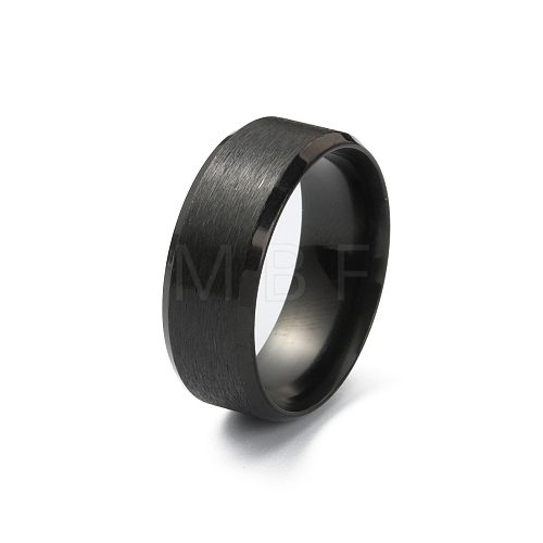 201 Stainless Steel Plain Band Ring for Men Women RJEW-WH0010-06E-MB-1
